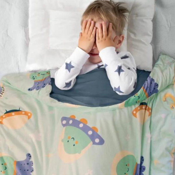 Children's Weighted Blanket | Kid's Aqua UFO Print | Sensory/Therapy | 2.8kg | 95X125cm