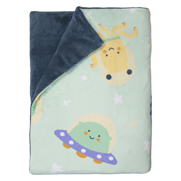 Children's Weighted Blanket | Kid's Aqua UFO Print | Sensory/Therapy | 2.8kg | 95X125cm - Image 3