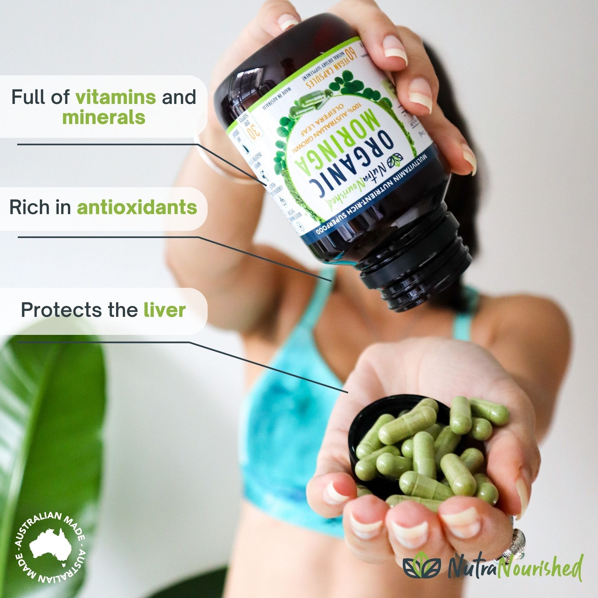 VALUE BUNDLE: Organic Pure Moringa Leaf Capsules - Australian Grown - 2 x 60 Vegan Capsules (2 Months Supply) - Image 4