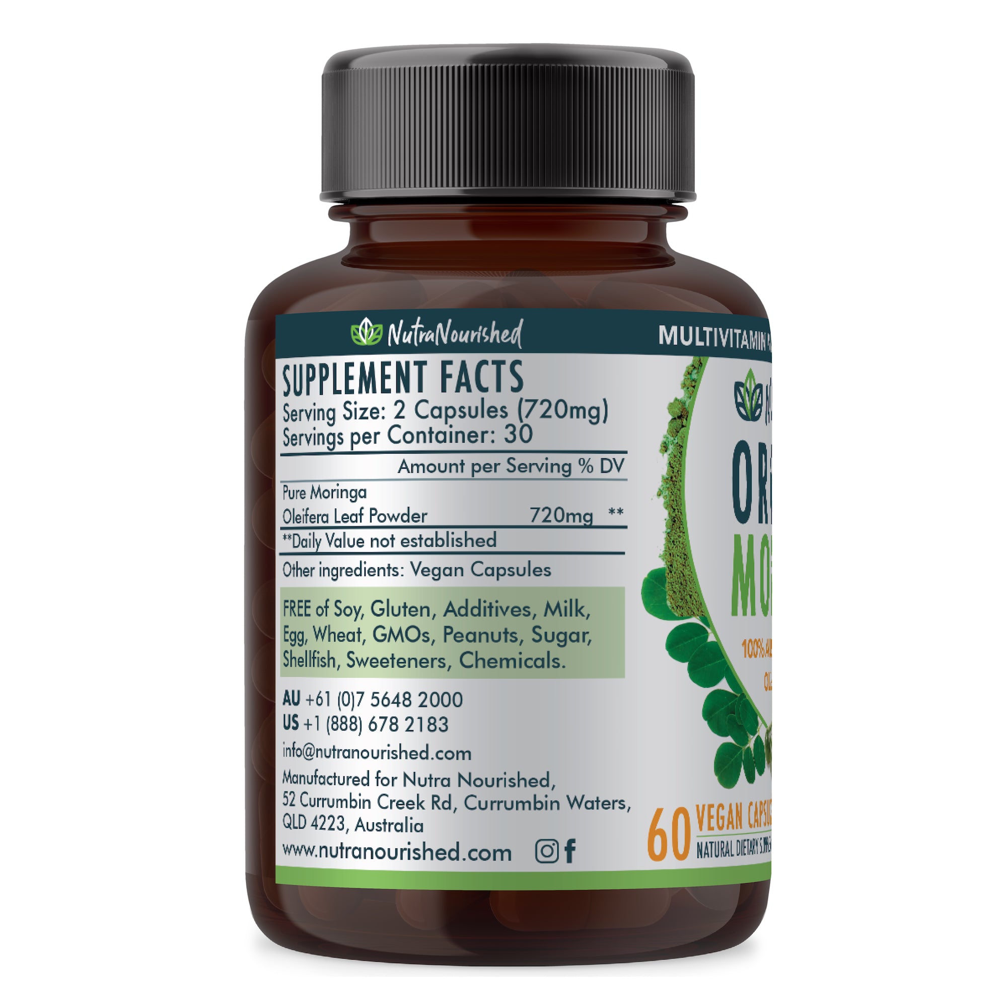 VALUE BUNDLE: Organic Pure Moringa Leaf Capsules - Australian Grown - 2 x 60 Vegan Capsules (2 Months Supply) - Image 5