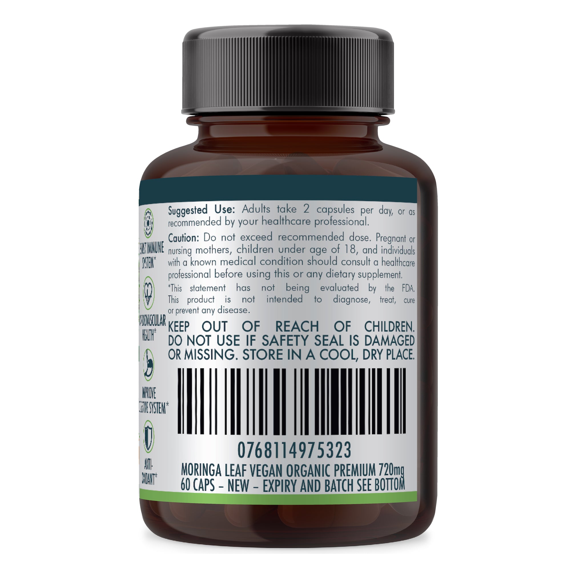 VALUE BUNDLE: Organic Pure Moringa Leaf Capsules - Australian Grown - 2 x 60 Vegan Capsules (2 Months Supply) - Image 8