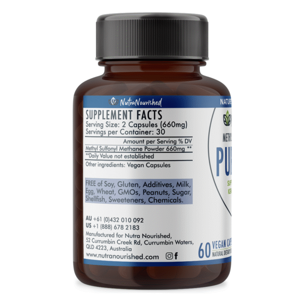 Pure MSM Capsules - Methyl Sulfonyl Methane - (660mg), 60 Vegan Capsules/1 Month - Image 3