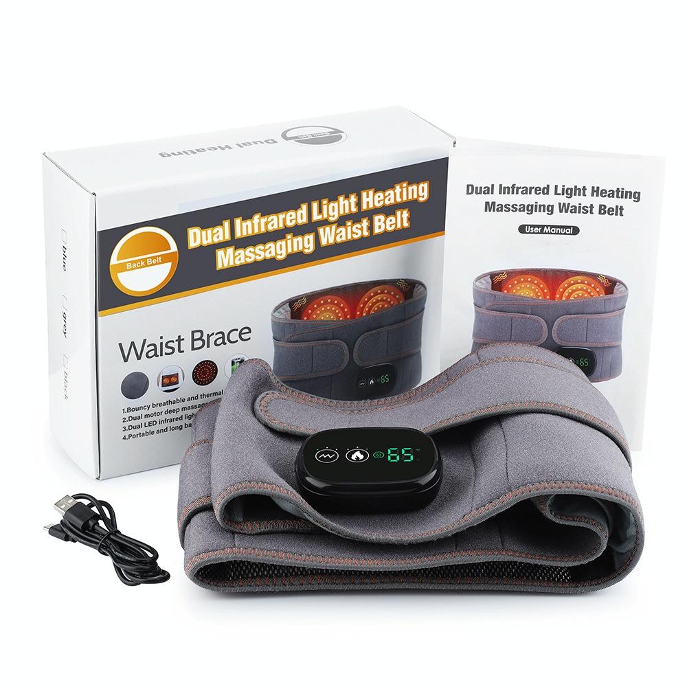USB Heated Massage Lumbar Belt Gray - Image 7