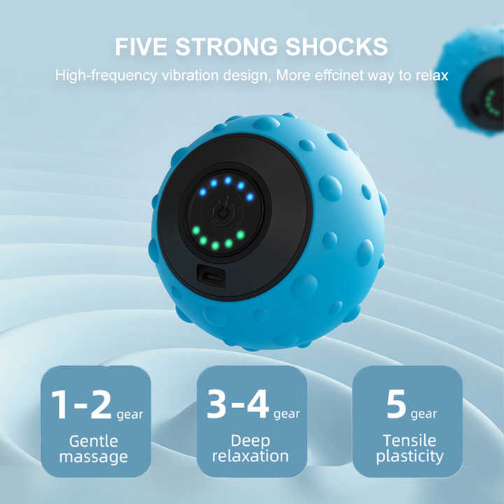 Black Vibrating Massage Ball - Deep Tissue Muscle Relaxation & Recovery Tool - Portable Electric Massager with USB Rechargeable Design - Image 5