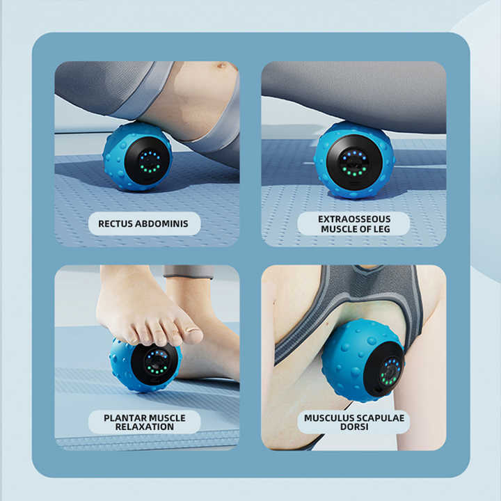 Black Vibrating Massage Ball - Deep Tissue Muscle Relaxation & Recovery Tool - Portable Electric Massager with USB Rechargeable Design - Image 3