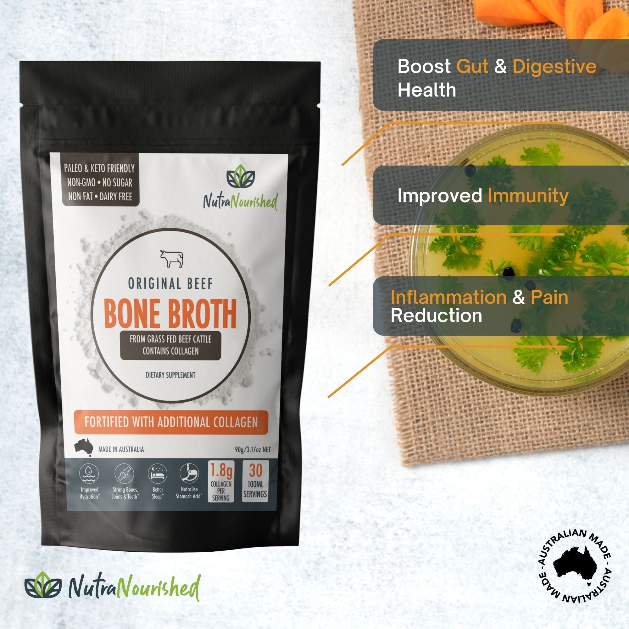 Bone Broth Beef - Premium Grass Fed from AU/NZ 90g - Image 2