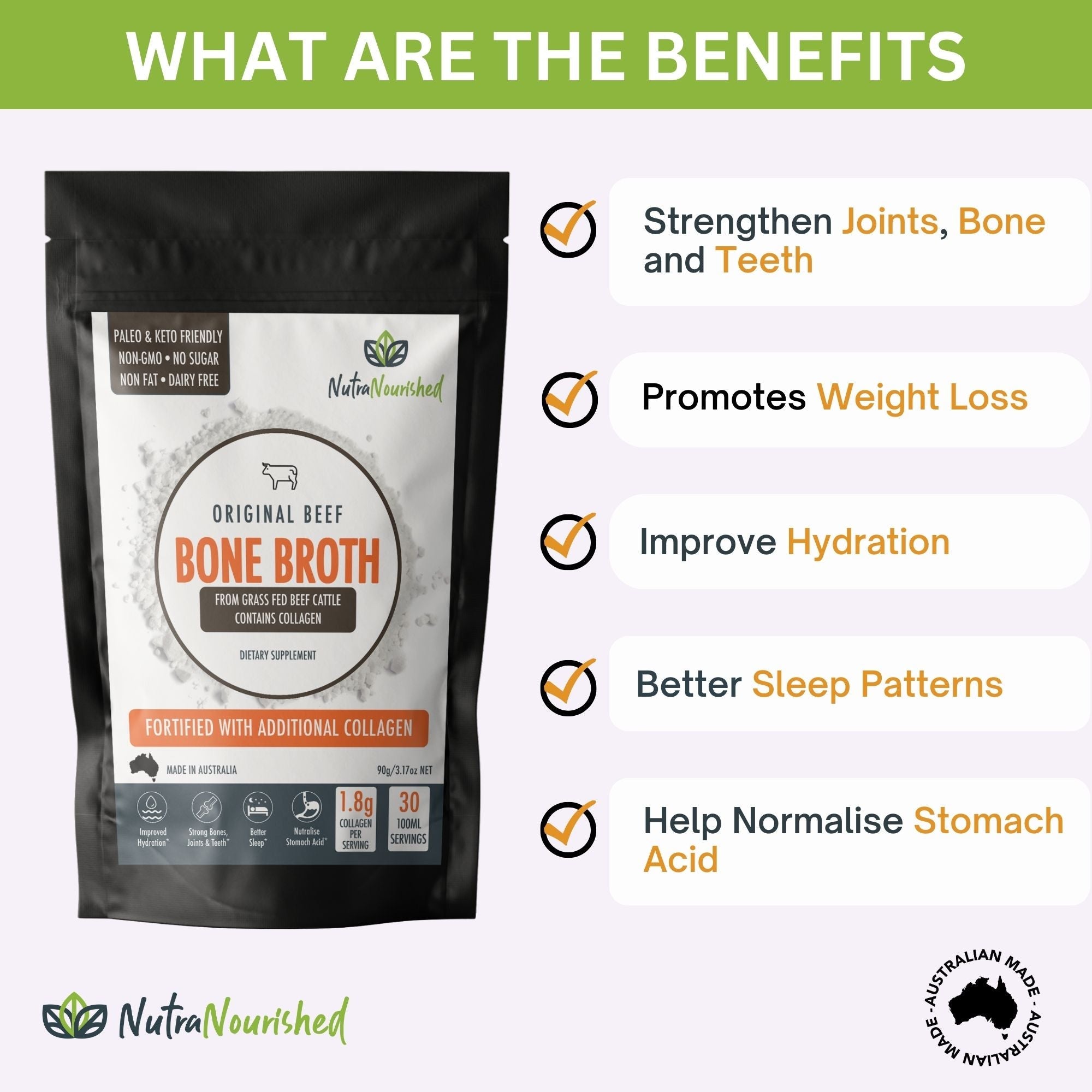 Bone Broth Beef - Premium Grass Fed from AU/NZ 90g - Image 3